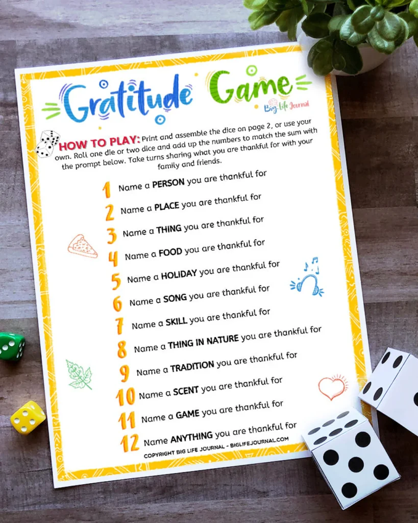 Gratitude Games and Group Activities